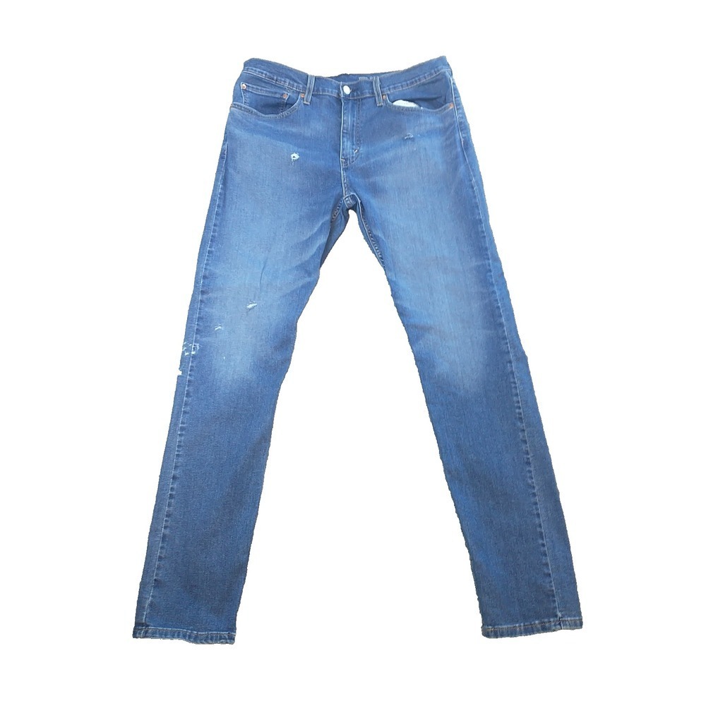 Levis Performance 511 Slim Fit Distressed Medium Wash Blue Jeans Mens 34x33